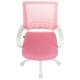 Кресло  "Fly MG-396W", с подлокотниками, пластик белый, сетка, розовое, 533008. Фото товара с разных ракурсов.