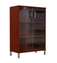 Шкаф средний со стеклянными дверьми B 420.8 Бургунди 900х450х1286 
